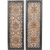 imageDeco 79 Wood Floral Handmade Home Wall Decor Intricately Carved Scroll Wall Sculpture Wall Art 24quot x 1quot x 51quot Brown12L x 1W