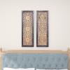 imageDeco 79 Wood Floral Handmade Home Wall Decor Intricately Carved Scroll Wall Sculpture Wall Art 24quot x 1quot x 51quot Brown12L x 1W