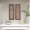 imageDeco 79 Wood Floral Handmade Home Wall Decor Intricately Carved Scroll Wall Sculpture Wall Art 24quot x 1quot x 51quot Brown12L x 1W