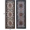 imageDeco 79 Wood Floral Handmade Home Wall Decor Intricately Carved Scroll Wall Sculpture Wall Art 24quot x 1quot x 51quot Brown12L x 1W