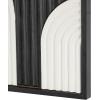 imageDeco 79 Wood Geometric Handmade Home Wall Decor Overlapping Arches Wall Sculpture with Black Frame Set of 2 Wall Art 16quot W 16quot H White