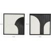 imageDeco 79 Wood Geometric Handmade Home Wall Decor Overlapping Arches Wall Sculpture with Black Frame Set of 2 Wall Art 16quot W 16quot H White