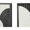 imageDeco 79 Wood Geometric Handmade Home Wall Decor Overlapping Arches Wall Sculpture with Black Frame Set of 2 Wall Art 16quot W 16quot H White