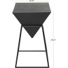 imageDeco 79 Wood Geometric Inverted Pyramid Accent Table with Black Metal Stand 14quot x 14quot x 24quot BlackBlack