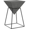 imageDeco 79 Wood Geometric Inverted Pyramid Accent Table with Black Metal Stand 14quot x 14quot x 24quot BlackBlack