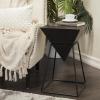 imageDeco 79 Wood Geometric Inverted Pyramid Accent Table with Black Metal Stand 14quot x 14quot x 24quot BlackBlack