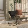 imageDeco 79 Wood Geometric Inverted Pyramid Accent Table with Black Metal Stand 14quot x 14quot x 24quot BlackBlack