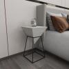 imageDeco 79 Wood Geometric Inverted Pyramid Accent Table with Black Metal Stand 14quot x 14quot x 24quot BlackWhite