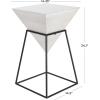 imageDeco 79 Wood Geometric Inverted Pyramid Accent Table with Black Metal Stand 14quot x 14quot x 24quot BlackWhite