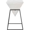 imageDeco 79 Wood Geometric Inverted Pyramid Accent Table with Black Metal Stand 14quot x 14quot x 24quot BlackWhite