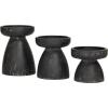 imageDeco 79 Wood Pillar Candle Holder with White Wash Finish Set of 3 14quot 11quot 8quotH BrownBlack