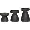 imageDeco 79 Wood Pillar Candle Holder with White Wash Finish Set of 3 14quot 11quot 8quotH BrownBlack