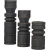 imageDeco 79 Wood Pillar Candle Holder with White Wash Finish Set of 3 14quot 11quot 8quotH BrownBlack
