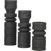 imageDeco 79 Wood Pillar Candle Holder with White Wash Finish Set of 3 14quot 11quot 8quotH BrownBlack
