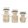 imageDeco 79 Wood Pillar Candle Holder with White Wash Finish Set of 3 14quot 11quot 8quotH BrownBrown