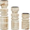 imageDeco 79 Wood Pillar Candle Holder with White Wash Finish Set of 3 14quot 11quot 8quotH BrownBrown
