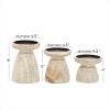 imageDeco 79 Wood Pillar Candle Holder with White Wash Finish Set of 3 14quot 11quot 8quotH BrownBrown
