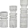 imageDeco 79 Wood Pillar Candle Holder with White Wash Finish Set of 3 14quot 11quot 8quotH BrownWhite