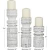 imageDeco 79 Wood Pillar Candle Holder with White Wash Finish Set of 3 14quot 11quot 8quotH BrownWhite
