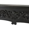 imageDeco 79 Wood Scroll Fireplace Mantle Freestanding with Floral Accents 45quot x 10quot x 43quot BlackBlack