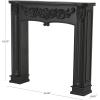imageDeco 79 Wood Scroll Fireplace Mantle Freestanding with Floral Accents 45quot x 10quot x 43quot BlackBlack