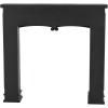 imageDeco 79 Wood Scroll Fireplace Mantle Freestanding with Floral Accents 45quot x 10quot x 43quot BlackBlack