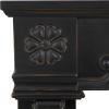 imageDeco 79 Wood Scroll Fireplace Mantle Freestanding with Floral Accents 45quot x 10quot x 43quot BlackBlack
