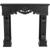 imageDeco 79 Wood Scroll Fireplace Mantle Freestanding with Floral Accents 45quot x 10quot x 43quot BlackBlack