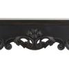 imageDeco 79 Wood Scroll Fireplace Mantle Freestanding with Floral Accents 45quot x 10quot x 43quot BlackBlack