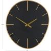 imageDeco 79 Wooden Decorative Wall Clock Wavy Wall Clock for Home with Gold Hands and Markers Wall Clock for Room 21quot x 2quot x 24quot Black