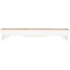 imageDeco 79 Wooden Floral Room Wall Shelf Floating Shelf with Brown Distressing Display Shelf 60quot x 8quot x 9quot WhiteLight Brown
