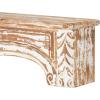 imageDeco 79 Wooden Floral Room Wall Shelf Floating Shelf with Brown Distressing Display Shelf 60quot x 8quot x 9quot WhiteLight Brown