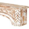 imageDeco 79 Wooden Floral Room Wall Shelf Floating Shelf with Brown Distressing Display Shelf 60quot x 8quot x 9quot WhiteLight Brown