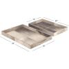 imageDeco 79 Wooden Handmade Cowhide Tray with Slot Handles Set of 2 24quot 20quotW Gray