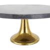 imageThe Novogratz Aluminum Cake Stand with Gold Base Set of 3 15quot 12quot 9quotW BlackBlack