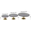 imageThe Novogratz Aluminum Cake Stand with Gold Base Set of 3 15quot 12quot 9quotW BlackBlack