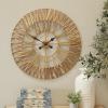 imageThe Novogratz Seagrass Round Wall Clock with Weaving Design 31quot x 2quot x 31quot Gold
