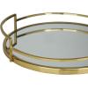 imageThe Novogratz Stainless Steel Metal Mirrored Tray Set of 2 19quot 14quotW SilverGold