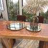 imageThe Novogratz Stainless Steel Metal Mirrored Tray Set of 2 19quot 14quotW SilverGold