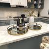 imageThe Novogratz Stainless Steel Metal Mirrored Tray Set of 2 19quot 14quotW SilverGold