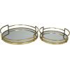 imageThe Novogratz Stainless Steel Metal Mirrored Tray Set of 2 19quot 14quotW SilverGold