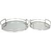 imageThe Novogratz Stainless Steel Metal Mirrored Tray Set of 2 19quot 14quotW SilverSilver