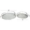imageThe Novogratz Stainless Steel Metal Mirrored Tray Set of 2 19quot 14quotW SilverSilver