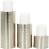 imageCosmoLiving by Cosmopolitan Metal Handmade Pillar Candle Holder Set of 3 11quot 7quot 4quotH SilverSilver