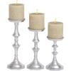 imageDeco 79 Aluminum Metal Decorative Candle Holder Candle Stand Set of 3 Candlestick Holder 14quot 12quot 10quotH Silver21x5