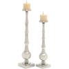 imageDeco 79 Aluminum Metal Decorative Candle Holder Candle Stand Set of 3 Candlestick Holder 14quot 12quot 10quotH Silver23x19