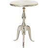 imageDeco 79 Aluminum Metal Small Hammered Accent Table with Scroll Legs 15 x 15 x 22 Silver