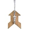 imageDeco 79 ArrowShaped Aluminum and Mango Wood Wall Hook BrownSilver