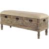 imageDeco 79 Farmhouse Chinese fir Wood Storage Bench 47quot x 16quot x 20quot BROWNBrown