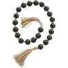imageDeco 79 Glass Handmade Round Beaded Garland with Tassel with Knotted Brown Jute 45quot x 1quot x 1quot Light BlueBlack